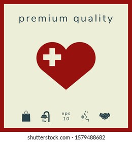 Heart with medical cross. Graphic elements for your design