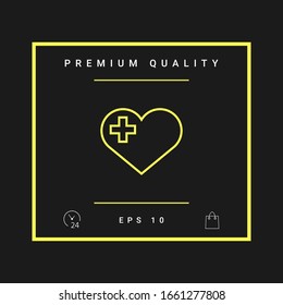 Heart with medical cross. Graphic elements for your design