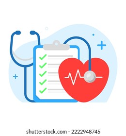 heart medical examination concept illustration flat design vector eps10. modern graphic element for landing page, empty state ui, infographic, icon