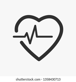 Heart Medical Icon. Health & Fitness Heartbeat Graphic - Vector
