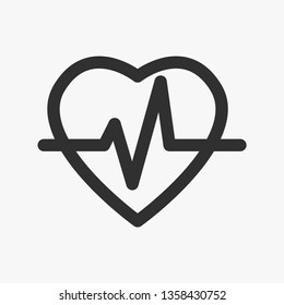 Heart Medical Icon. Health & Fitness Heartbeat Graphic - Vector