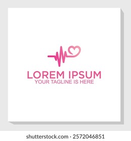heart and medical logo design vector, health logo inspiration