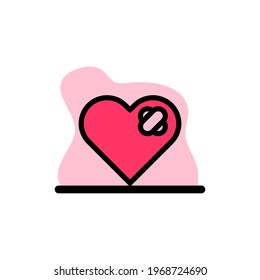 Heart Medical Plaster Icon Vector Illustration Vector Design eps10