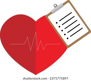 Corazón con informe médico
 Imagen vectorial o imagen de clip