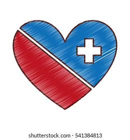 heart with medical symbol vector illustration design