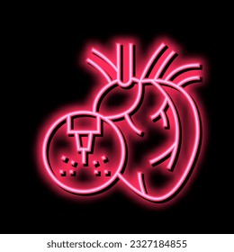 heart medical treatment laser neon light sign vector. heart medical treatment laser illustration