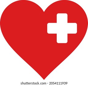 Heart medicine icon with flat style. Isolated vector heart medicine icon illustrations, simple style.