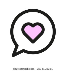 Heart message icon. Love chat symbol. Communication with heart. Vector illustration.