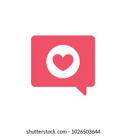 Heart Message Icon, You've Got Mail Icon, Heart Symbol, Heart Chat Box, Valentine's Day Icon, Message Box, Text Box Icon, Vector Illustration Background