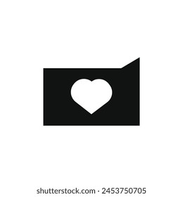 heart message vector type icon