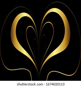 heart in a metal design on a black background