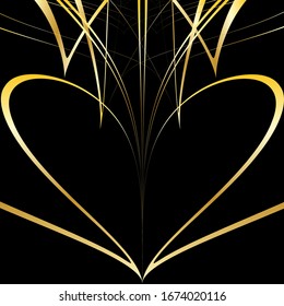 heart in a metal design on a black background