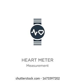 Vector de iconos de medidor de corazón. Icono moderno del medidor de corazón plano de la colección de medidas aislado en fondo blanco. La ilustración vectorial se puede utilizar para diseño gráfico web y móvil, logotipo, eps10