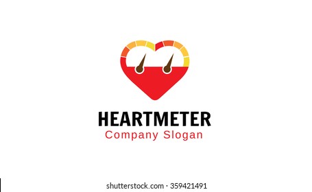 Heart Meter Logo Vector Symbol Icon Design Illustration 