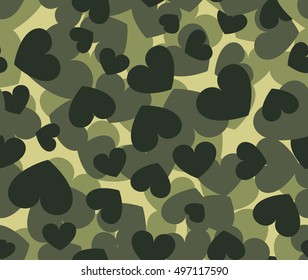 Heart military seamless pattern illustration vector.