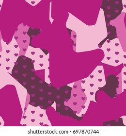 Heart military seamless pattern illustration vector.
