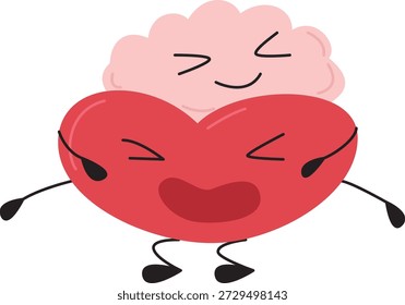 Corazón y mente linda ilustración plana