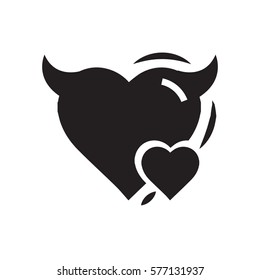 Heart Mini of Devil love black color