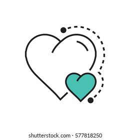 Heart mini Icon dots style green