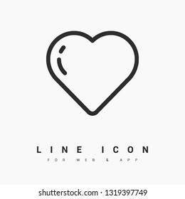 Heart minimal icon. Health line vector icon for websites and mobile minimalistic flat design.