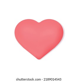heart minimalistic 3d icon, cartoon vector illustration