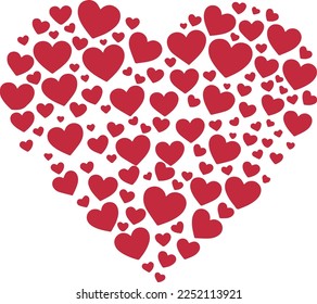 Herzmindestalistisches Hintergrund, Vektorbild, das aus Herzen besteht Happy Valentinstag