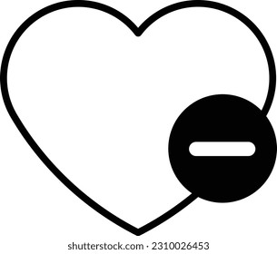 heart minus cancel close delete Outline