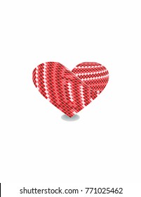 A heart mirror on white background