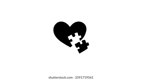 Heart with missing puzzle piece: Symbol of incomplete love or healing.