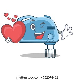 With heart mixer character cartoon style