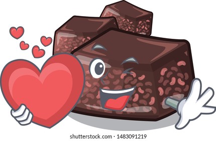 With heart mizuyoukan cartoon mascot