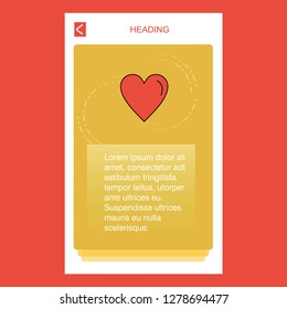 Heart  mobile vertical banner design design. Vector