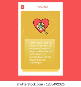 Heart mobile vertical banner design design. Vector