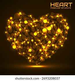 Heart of molecular structure, idea for your design, vector illustration