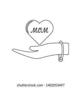 heart mom in hands icon. Element of Mother day for mobile concept and web apps icon. Outline, thin line icon for website design and development, app development
