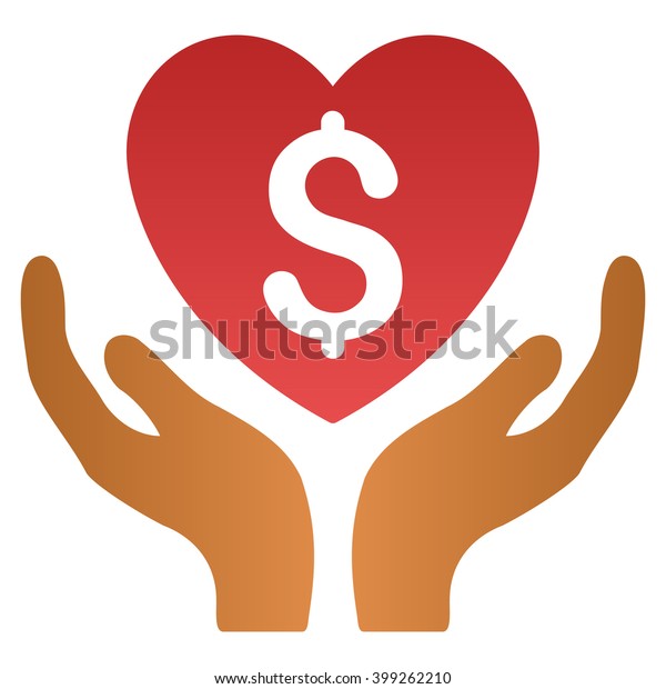 Heart Money Care Hands Vector Toolbar Stock Vector (Royalty Free