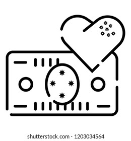 Heart and money icon vector