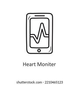  Ilustración de diseño de iconos de contorno vectorial de monitor de corazón. Símbolo de entrenamiento en fondo blanco Archivo EPS 10