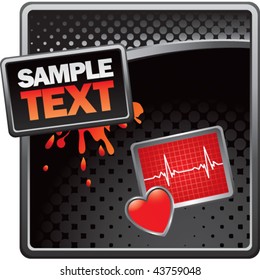 heart monitor black halftone grungy ad