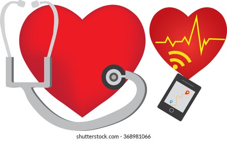 Heart monitor  computer and heart