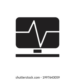 Heart Monitor Filled Icon Vector Illustration