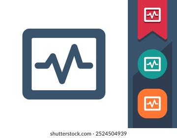 Monitor de corazón, icono de ritmo cardíaco. Profesional, ícono de píxel perfecto. Formato EPS 10.
