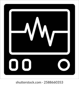 Heart Monitor Icon Element For Design