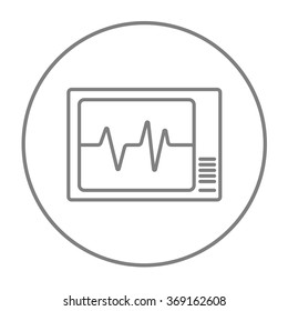 Heart monitor line icon.