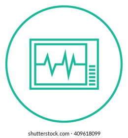 Heart monitor line icon.