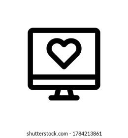 Heart monitor. Love Icon Logo Template Illustration