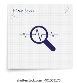 Heart monitor pulse line icon.