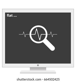 Heart monitor pulse line icon.