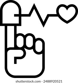 heart monitoring icon. Thin linear style design isolated on white background