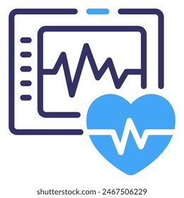 Heart Monitoring Line Icon Symbol